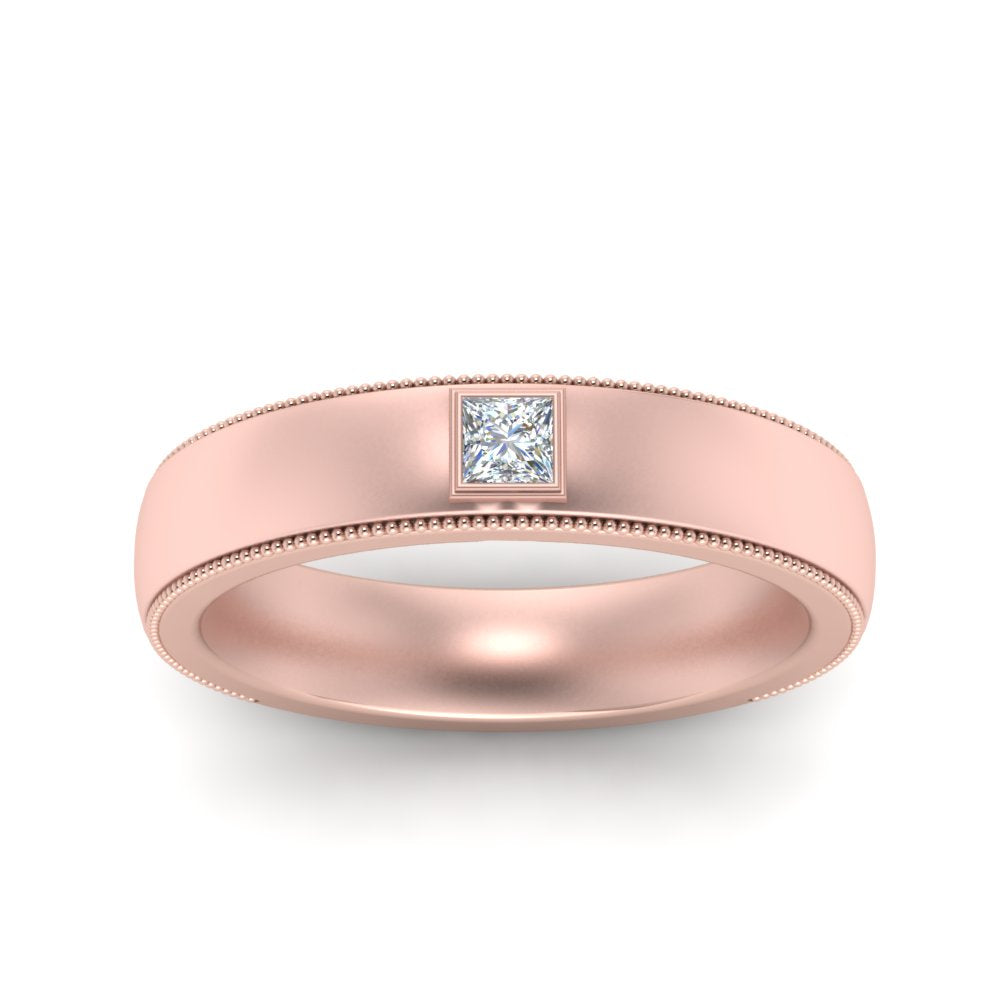 Princess Cut Mens Comfort Fit Promise Ring