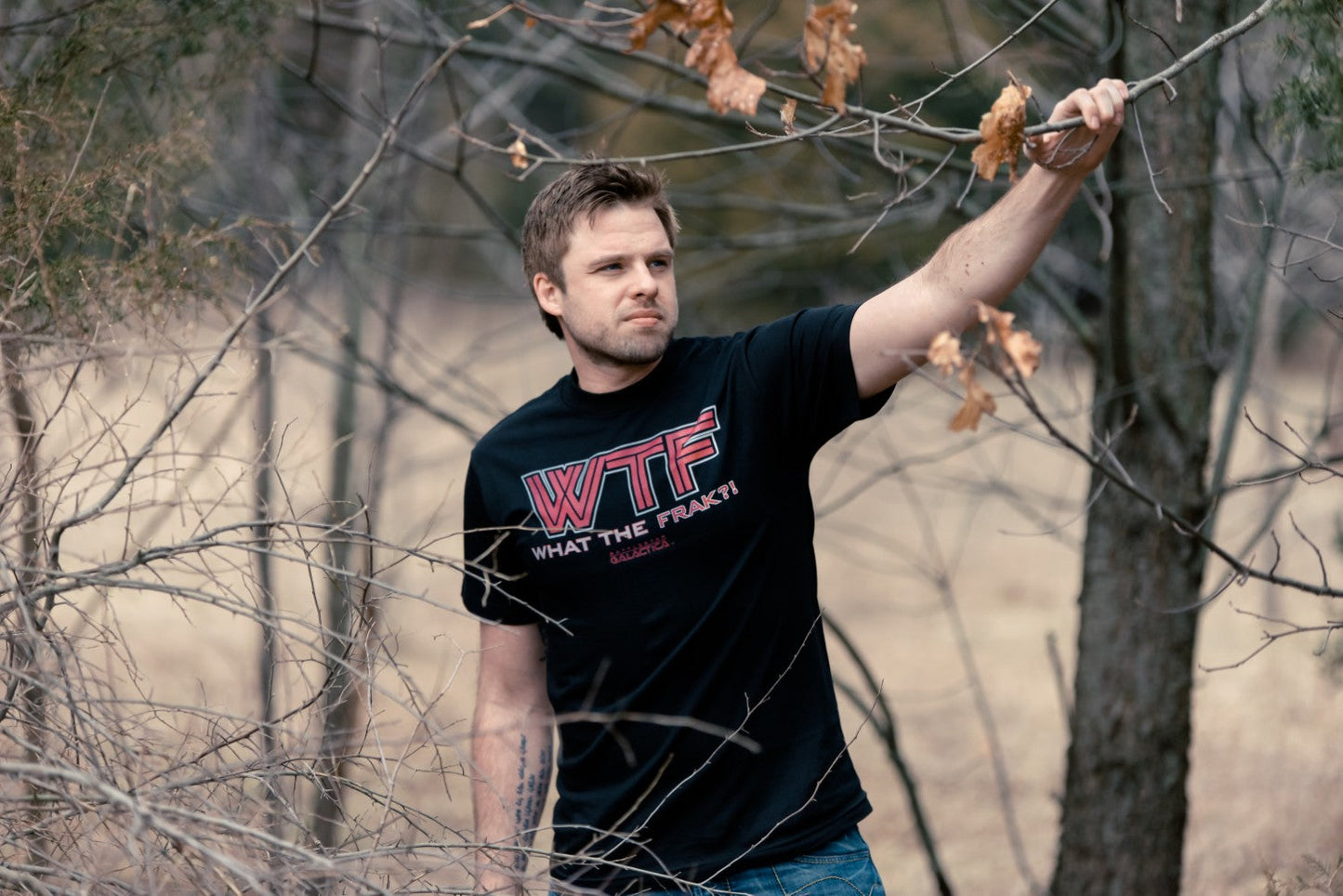 Red Logo What The Frack Adult T-Shirt