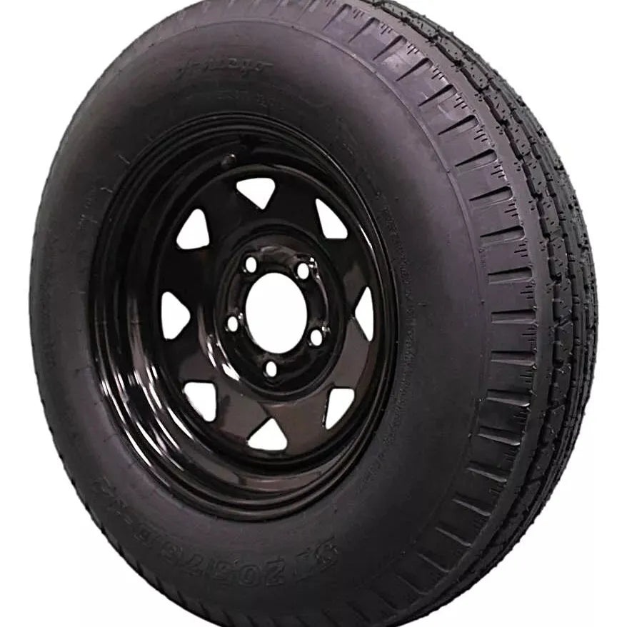 (Set of 4) Antego Tire and Wheel 205/75D14 Highway Terrain Trailer Tire & Wheel – 14.0-Inch Pre-Mounted Rim, 6-Ply-Ply Build, Perfect for Utility & Cargo Use | A140554020096206ST20575D14-B4