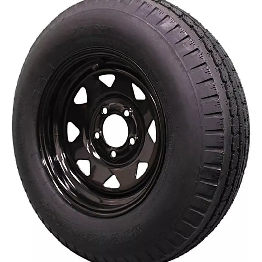 (Set of 4) Antego Tire and Wheel 205/75D14 Highway Terrain Trailer Tire & Wheel – 14.0-Inch Pre-Mounted Rim, 6-Ply-Ply Build, Perfect for Utility & Cargo Use | A140554020096206ST20575D14-B4