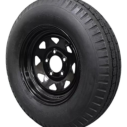(Set of 2) Antego Tire and Wheel 185/80D13 Highway Terrain Trailer Tire & Wheel – 13.0-Inch Pre-Mounted Rim, 8-Ply-Ply Build, Perfect for Utility & Cargo Use | A130454510096206ST18580D13-B2