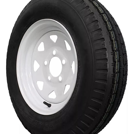 (Set of 4) Antego Tire and Wheel 175/80D13 Highway Terrain Trailer Tire & Wheel – 13.0-Inch Pre-Mounted Rim, 6-Ply-Ply Build, Perfect for Utility & Cargo Use | A130454510116206ST17580D13-B4