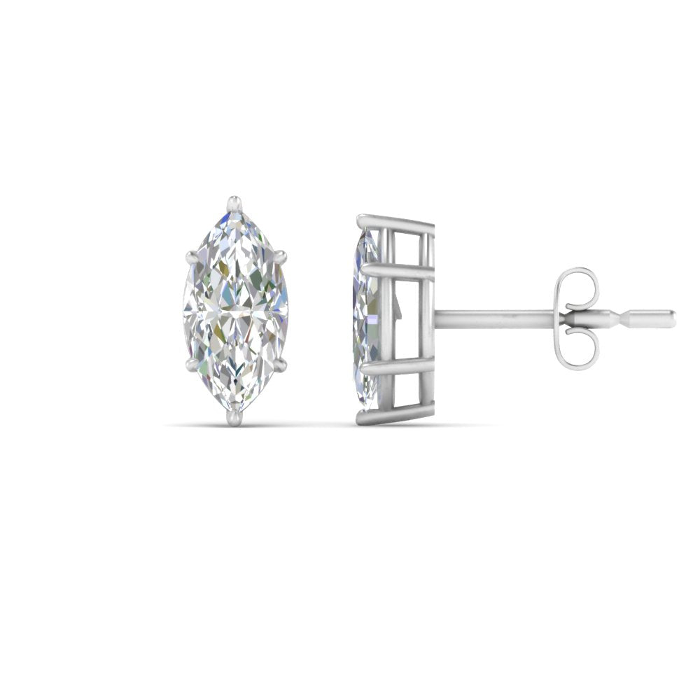 Marquise Diamond 6 Prong Stud Earrings