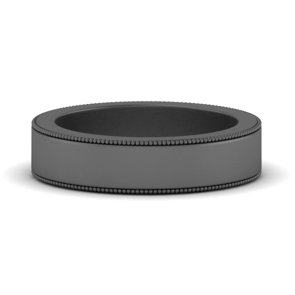 Flat Milgrain Mens Wedding Band