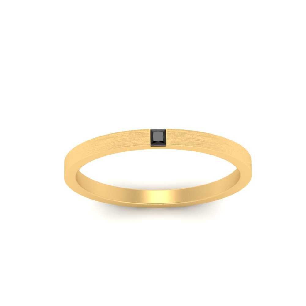 Thin Princess Cut Mens Band Ring