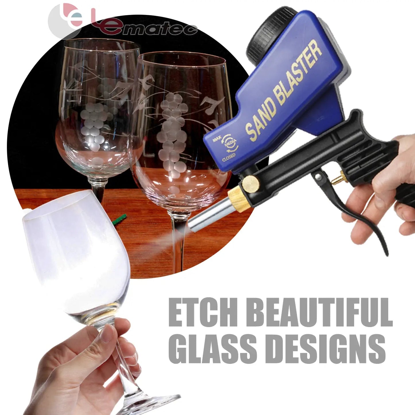 Professional Soda Blaster Kit - 150 PSI Multi-Media with Steel Nozzle (AS118)