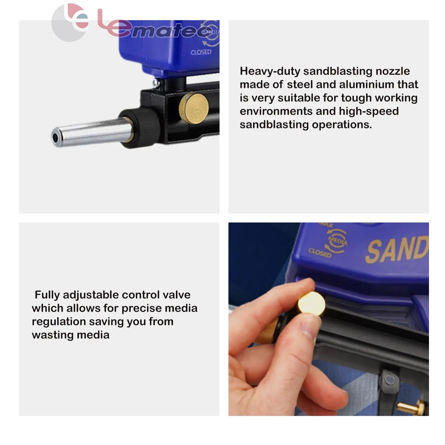 Professional Soda Blaster Kit - 150 PSI Multi-Media with Steel Nozzle (AS118)