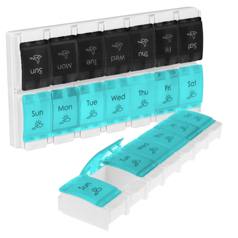 Weekly AM/PM Push Button Pill Planner