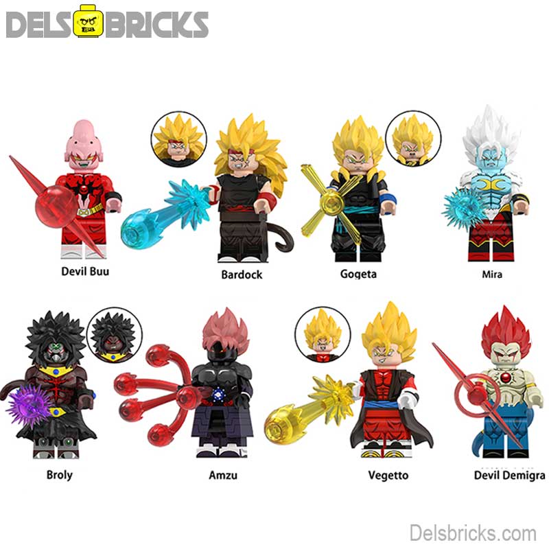 Dragon Ball Z Super Xeno Set of 8 Lego Minifigures Best Custom Anime Toys 6
