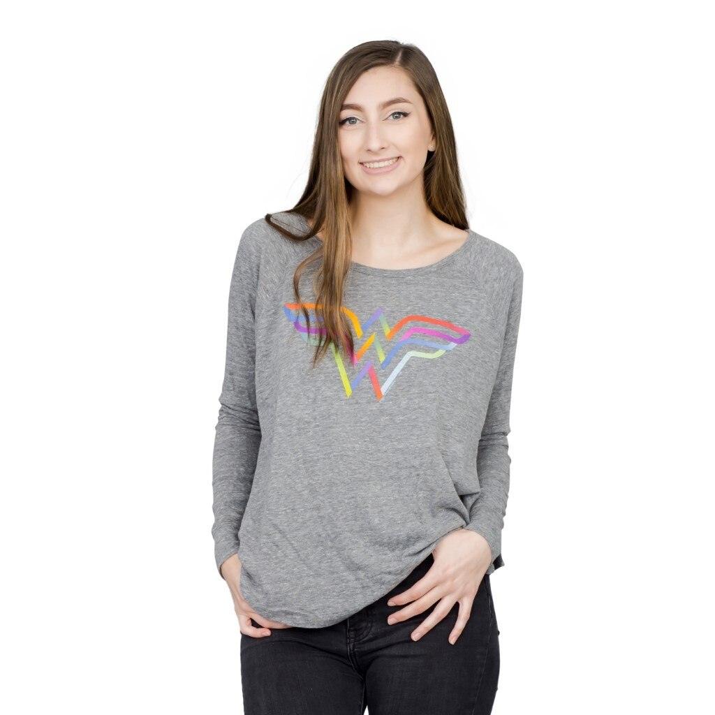 Wonder Woman Rainbow Logo Long Sleeve T-Shirt
